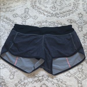 lululemon Charcoal, Black & Pink Speed Up Shorts
